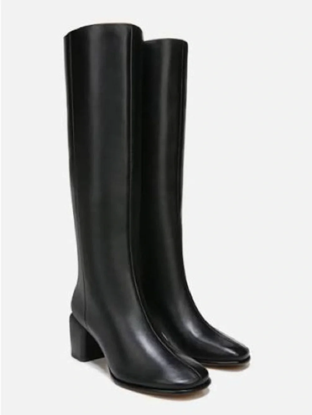 Vince Maggie Black Leather Over-the-Knee Block Heel Boots Size 10